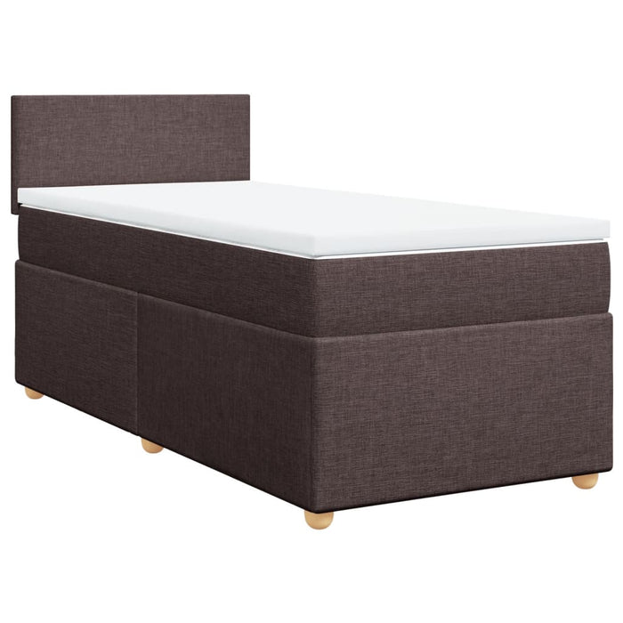 Pat box spring cu saltea, maro închis, 100x200 cm, textil - WALTI WALTI