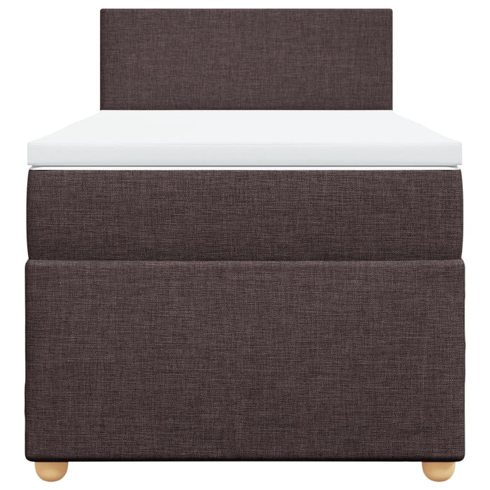 Pat box spring cu saltea, maro închis, 100x200 cm, textil - WALTI WALTI