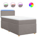 Pat box spring cu saltea, gri taupe, 100x200 cm, textil - WALTI WALTI