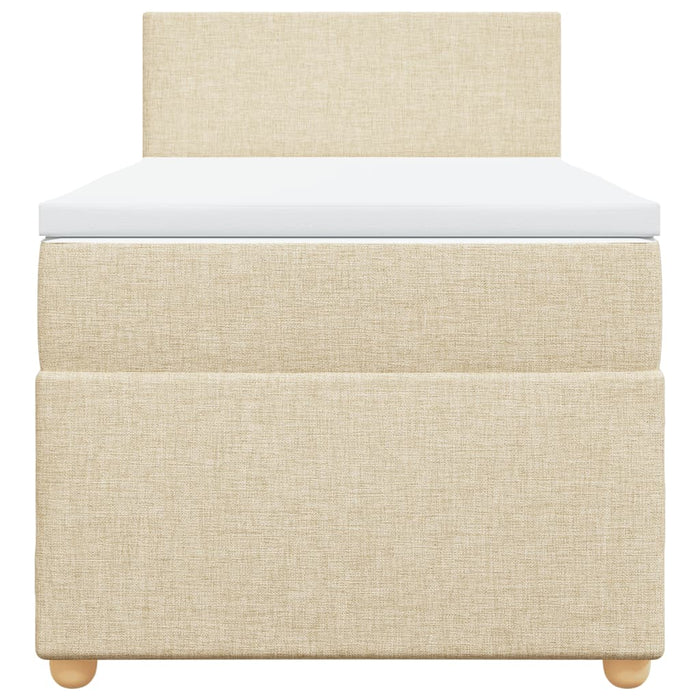 Pat box spring cu saltea, crem, 100x200 cm, textil - WALTI WALTI