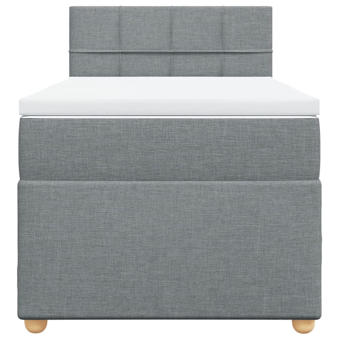 Pat box spring cu saltea, gri deschis, 100x200 cm, textil - WALTI WALTI