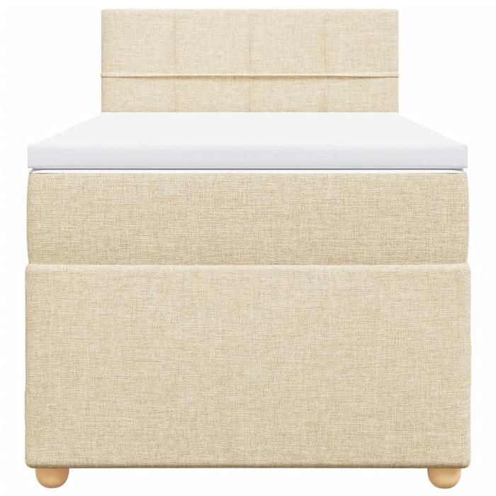 Pat box spring cu saltea, crem, 100x200 cm, textil - WALTI WALTI