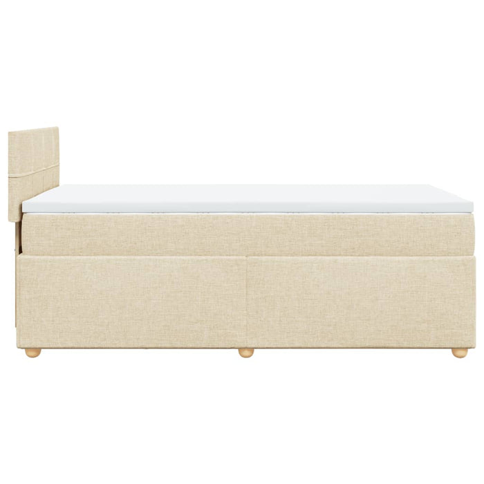 Pat box spring cu saltea, crem, 100x200 cm, textil - WALTI WALTI