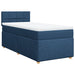 Pat box spring cu saltea, albastru, 100x200 cm, textil - WALTI WALTI