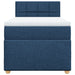 Pat box spring cu saltea, albastru, 100x200 cm, textil - WALTI WALTI