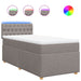 Pat box spring cu saltea, gri taupe, 100x200 cm, textil - WALTI WALTI