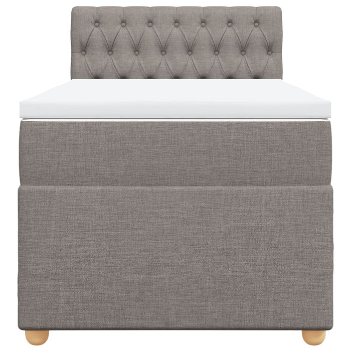 Pat box spring cu saltea, gri taupe, 100x200 cm, textil - WALTI WALTI