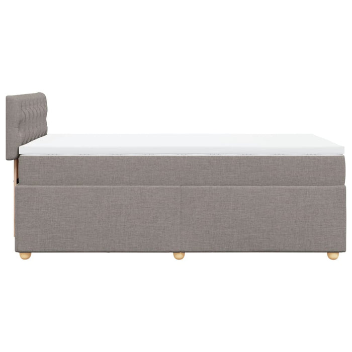 Pat box spring cu saltea, gri taupe, 100x200 cm, textil - WALTI WALTI