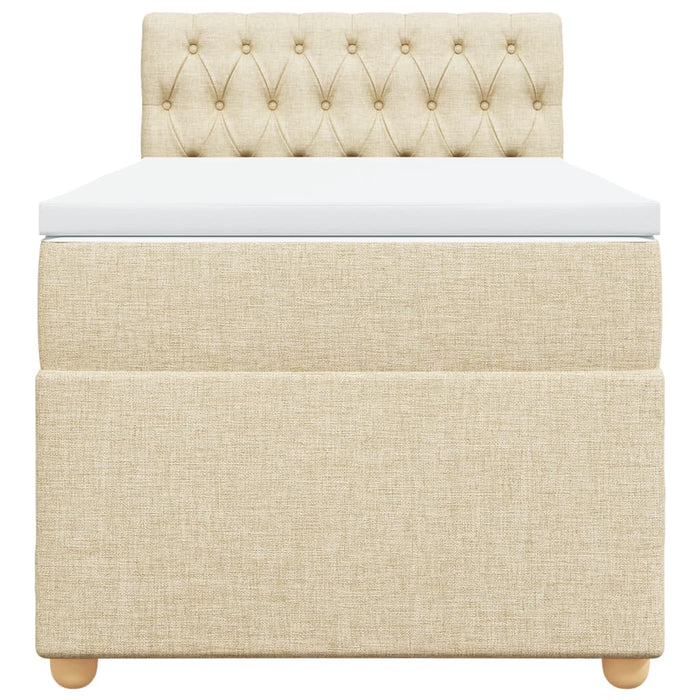 Pat box spring cu saltea, crem, 100x200 cm, textil - WALTI WALTI