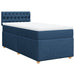 Pat box spring cu saltea, albastru, 100x200 cm, textil - WALTI WALTI
