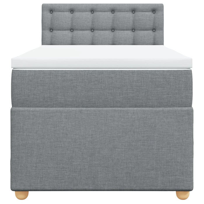 Pat box spring cu saltea, gri deschis, 100x200 cm, textil - WALTI WALTI