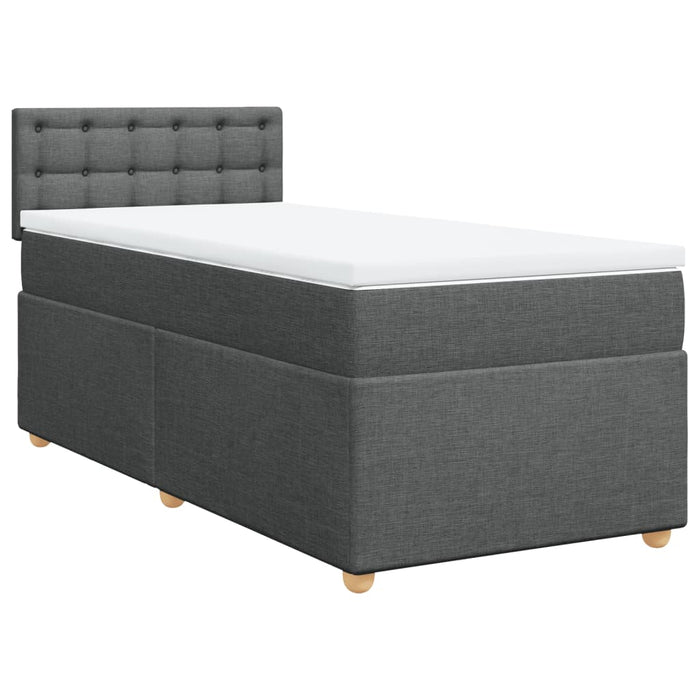 Pat box spring cu saltea, gri închis, 100x200 cm, textil - WALTI WALTI