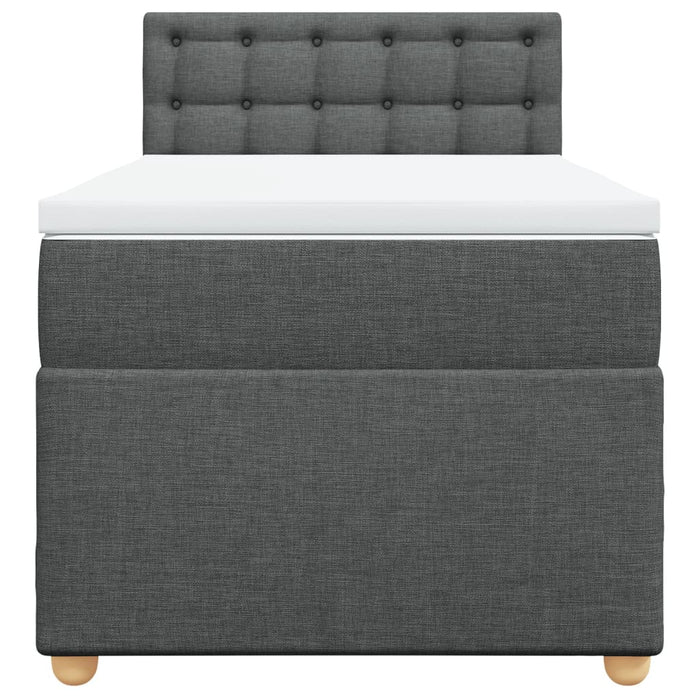 Pat box spring cu saltea, gri închis, 100x200 cm, textil - WALTI WALTI