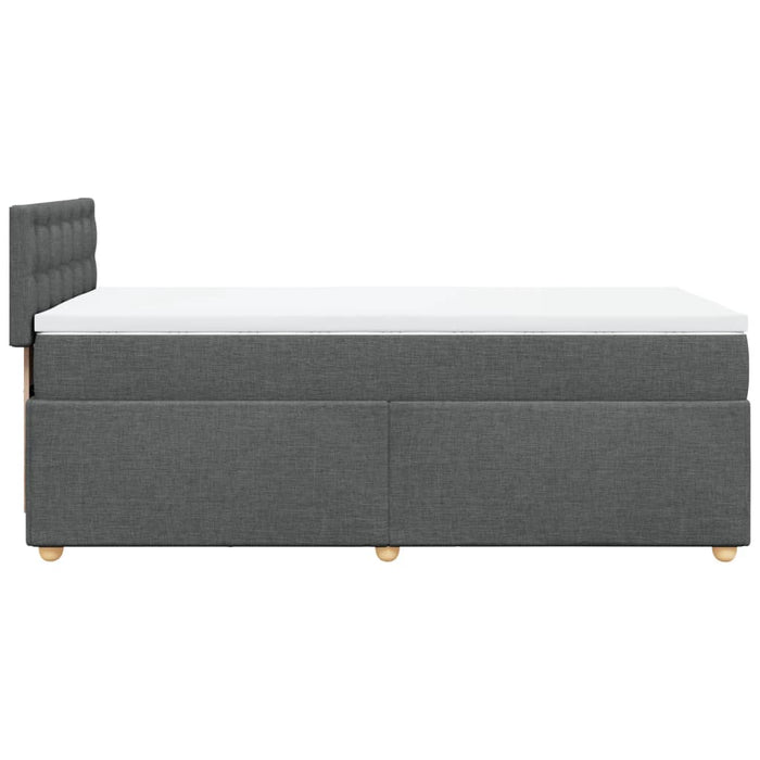 Pat box spring cu saltea, gri închis, 100x200 cm, textil - WALTI WALTI