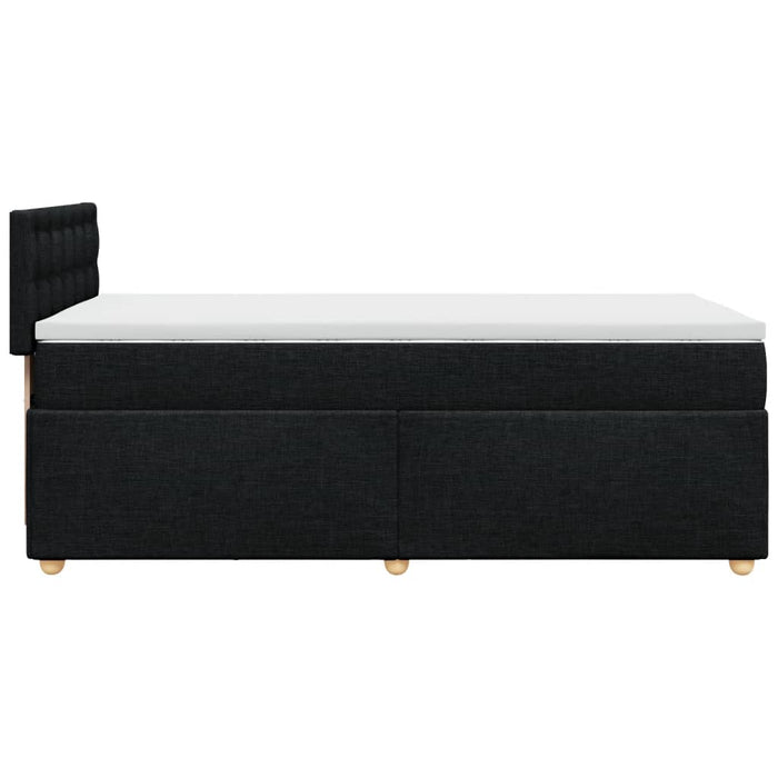 Pat box spring cu saltea, negru, 100x200 cm, textil - WALTI WALTI