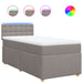 Pat box spring cu saltea, gri taupe, 100x200 cm, textil - WALTI WALTI