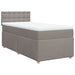 Pat box spring cu saltea, gri taupe, 100x200 cm, textil - WALTI WALTI