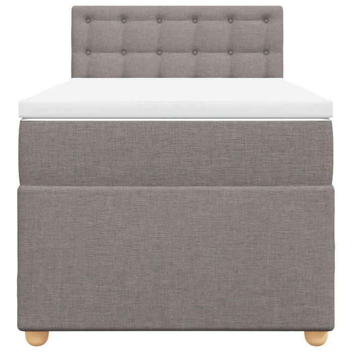 Pat box spring cu saltea, gri taupe, 100x200 cm, textil - WALTI WALTI