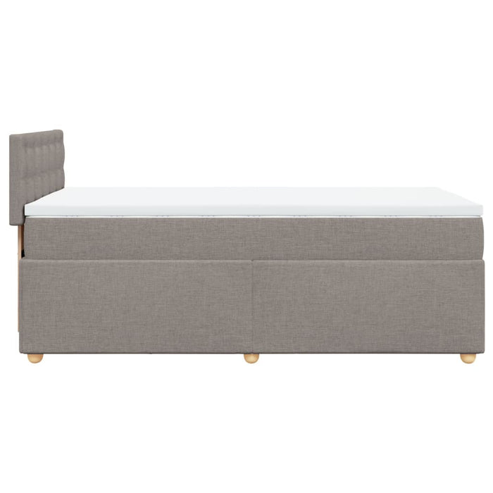 Pat box spring cu saltea, gri taupe, 100x200 cm, textil - WALTI WALTI