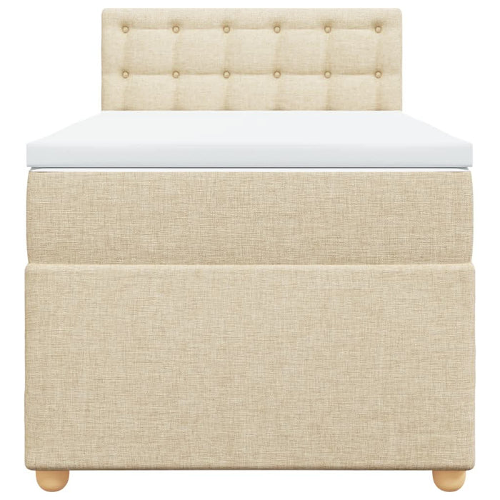 Pat box spring cu saltea, crem, 100x200 cm, textil - WALTI WALTI