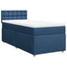 Pat box spring cu saltea, albastru, 100x200 cm, textil - WALTI WALTI
