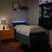 Pat box spring cu saltea, albastru, 100x200 cm, textil - WALTI WALTI