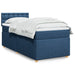 Pat box spring cu saltea, albastru, 100x200 cm, textil - WALTI WALTI