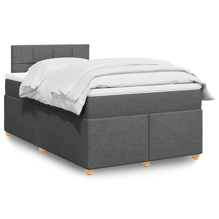 Pat box spring cu saltea, gri închis, 120x190 cm, textil - WALTI WALTI
