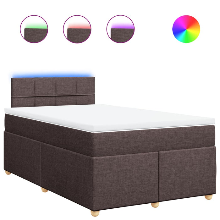 Pat box spring cu saltea, maro închis, 120x190 cm, textil - WALTI WALTI