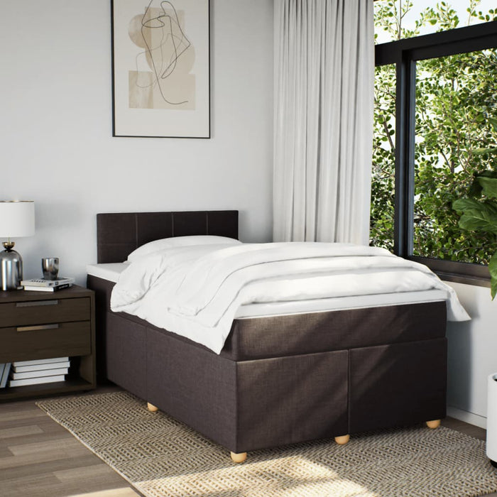 Pat box spring cu saltea, maro închis, 120x190 cm, textil - WALTI WALTI