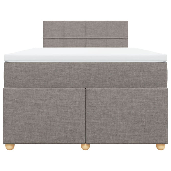 Pat box spring cu saltea, taupe, 120x190 cm material textil WALTI