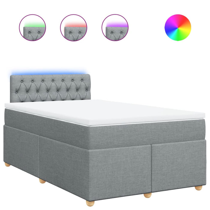 Pat box spring cu saltea, gri deschis, 120x190 cm, textil - WALTI WALTI