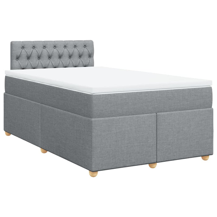 Pat box spring cu saltea, gri deschis, 120x190 cm, textil - WALTI WALTI