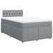 Pat box spring cu saltea, gri deschis, 120x190 cm, textil - WALTI WALTI