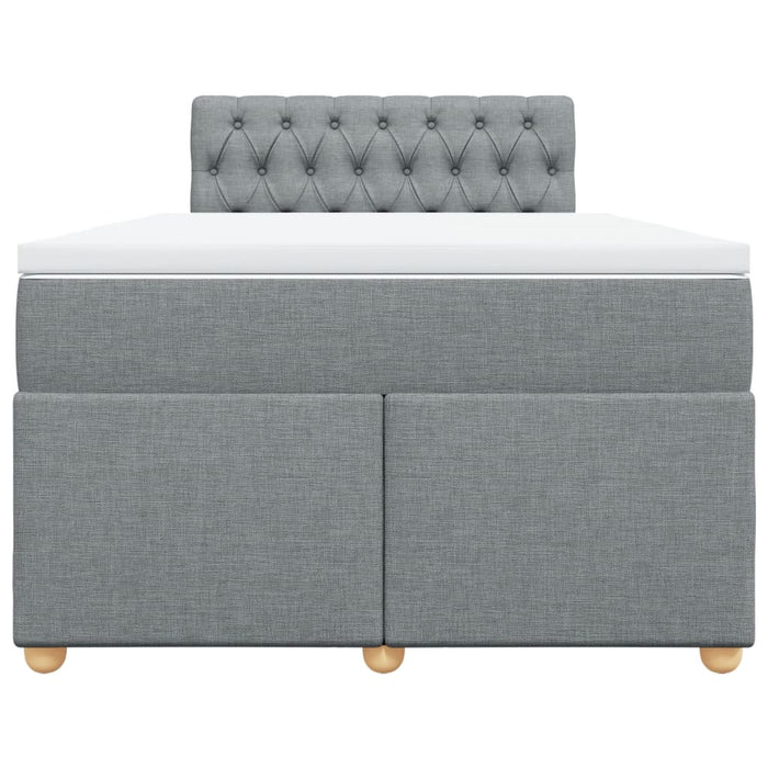 Pat box spring cu saltea, gri deschis, 120x190 cm, textil - WALTI WALTI