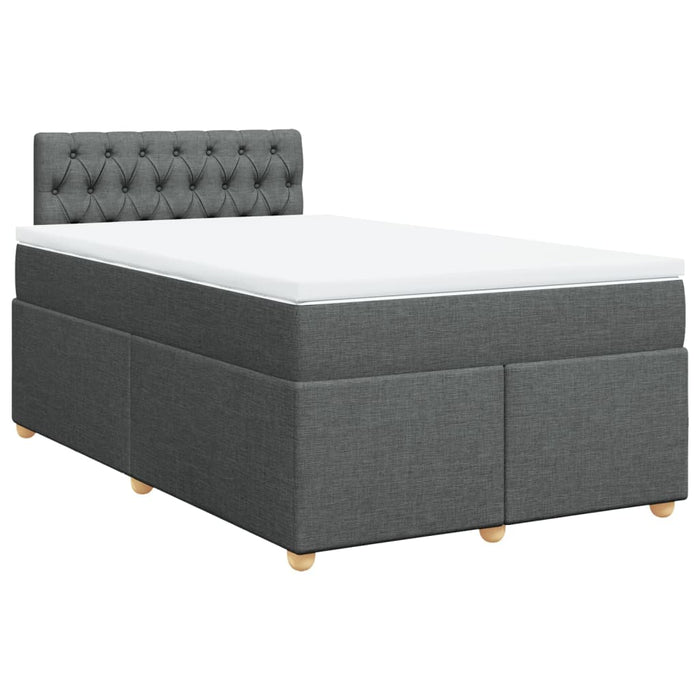 Pat box spring cu saltea, gri închis, 120x190 cm, textil - WALTI WALTI