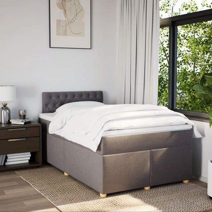 Pat box spring cu saltea, taupe, 120x190 cm material textil - WALTI WALTI