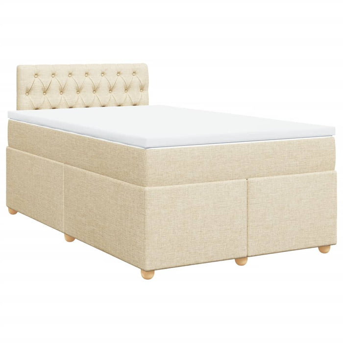 Pat continental cu saltea, crem, 120x190 cm, textil - WALTI WALTI