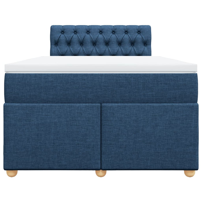 Pat box spring cu saltea, albastru, 120x190 cm, material textil - WALTI WALTI