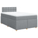 Pat box spring cu saltea, gri deschis, 120x190 cm, textil - WALTI WALTI