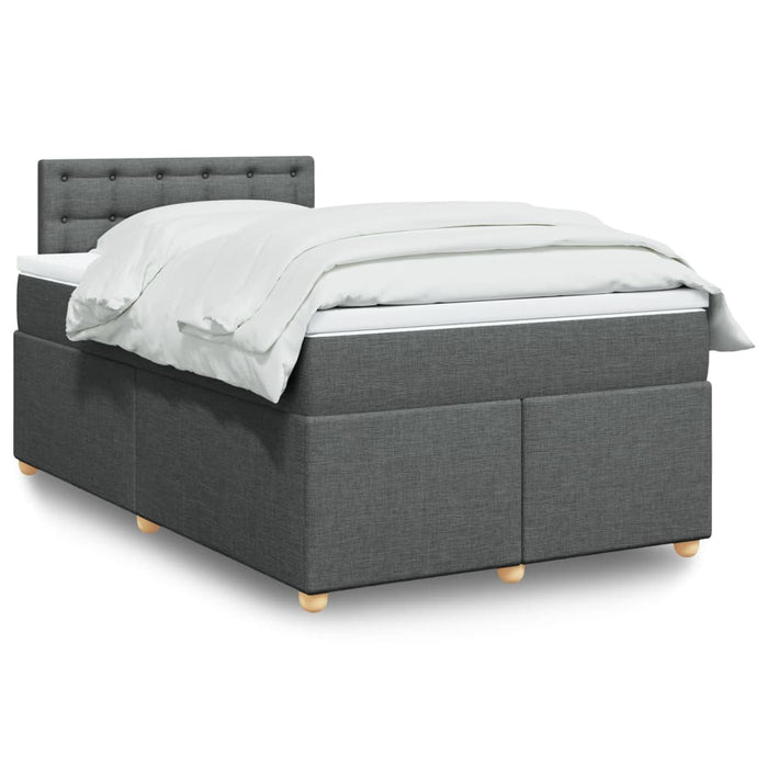 Pat box spring cu saltea, gri închis, 120x190 cm, textil - WALTI WALTI