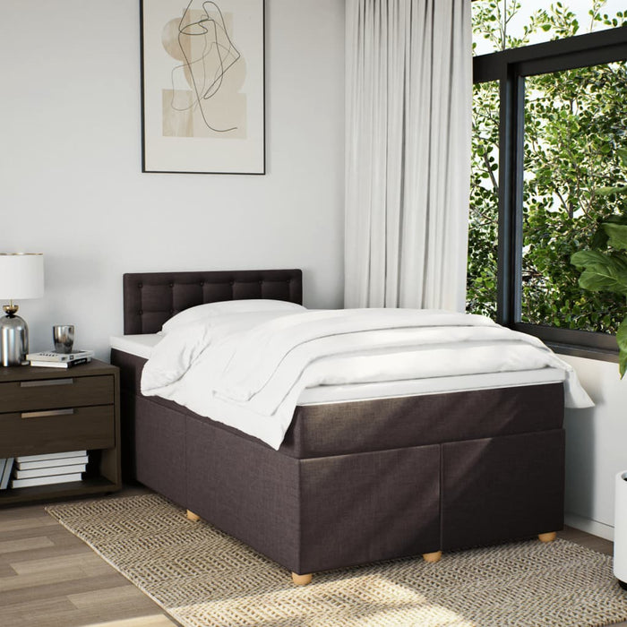 Pat box spring cu saltea, maro închis, 120x190 cm, textil - WALTI WALTI