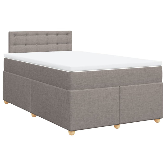 Pat box spring cu saltea, taupe, 120x190 cm material textil - WALTI WALTI