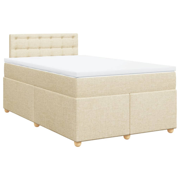Pat continental cu saltea, crem, 120x190 cm, textil WALTI