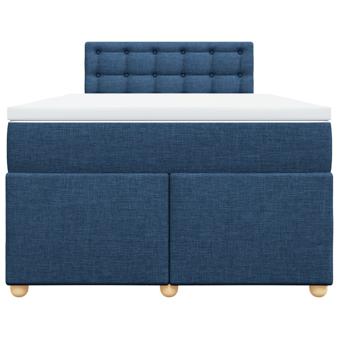 Pat box spring cu saltea, albastru, 120x190 cm, material textil - WALTI WALTI