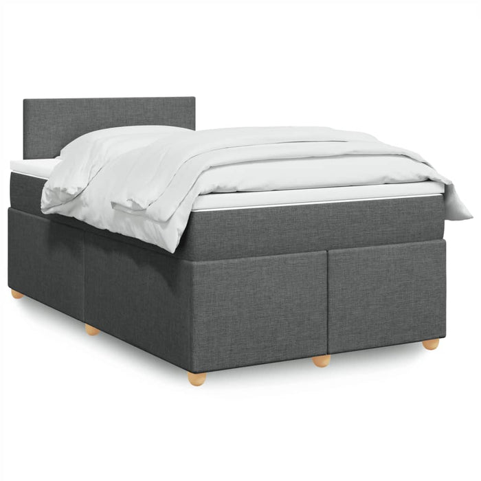 Pat box spring cu saltea, gri închis, 120x200 cm, textil - WALTI WALTI