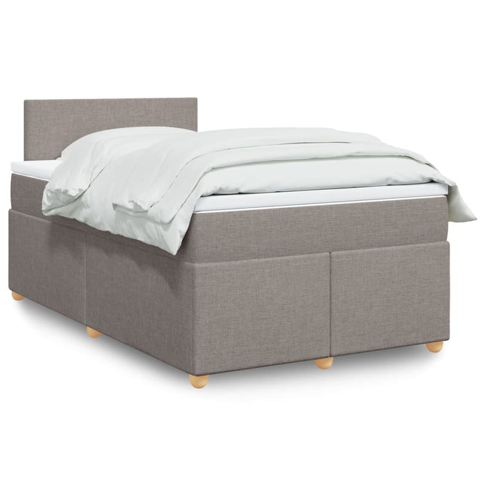 Pat box spring cu saltea, gri taupe, 120x200 cm, textil - WALTI WALTI