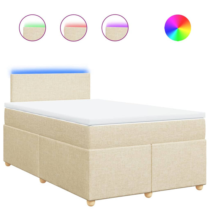 Pat box spring cu saltea, crem, 120x200 cm, textil - WALTI WALTI