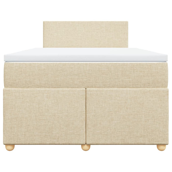 Pat box spring cu saltea, crem, 120x200 cm, textil - WALTI WALTI