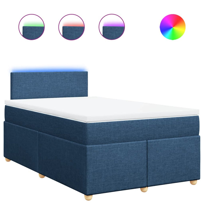 Pat box spring cu saltea, albastru, 120x200 cm, textil - WALTI WALTI